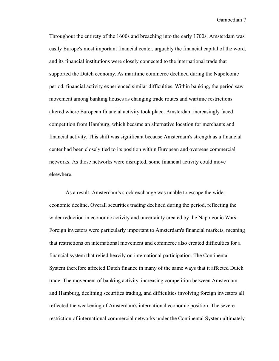 Napoleon Bonaparte's Continental System and its Economic Impact on the Kingdom of Holland — page 7