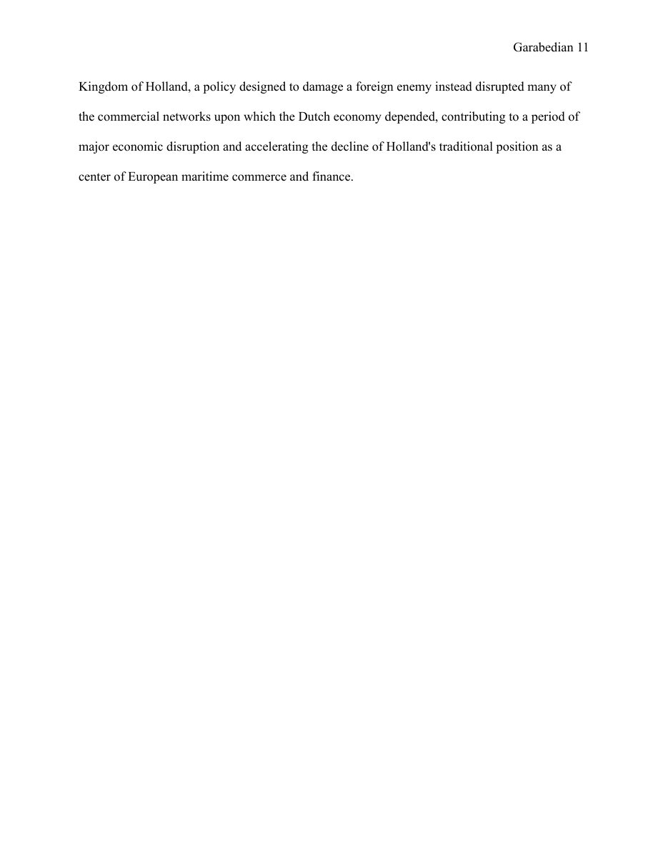 Napoleon Bonaparte's Continental System and its Economic Impact on the Kingdom of Holland — page 11