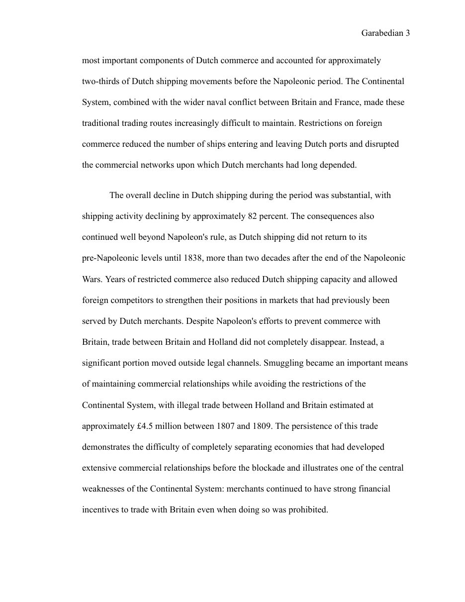 Napoleon Bonaparte's Continental System and its Economic Impact on the Kingdom of Holland — page 3