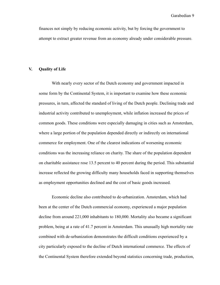 Napoleon Bonaparte's Continental System and its Economic Impact on the Kingdom of Holland — page 9
