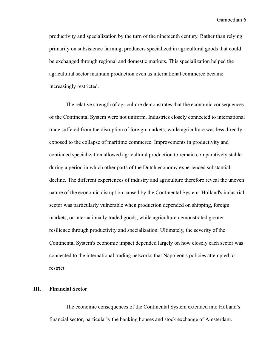 Napoleon Bonaparte's Continental System and its Economic Impact on the Kingdom of Holland — page 6
