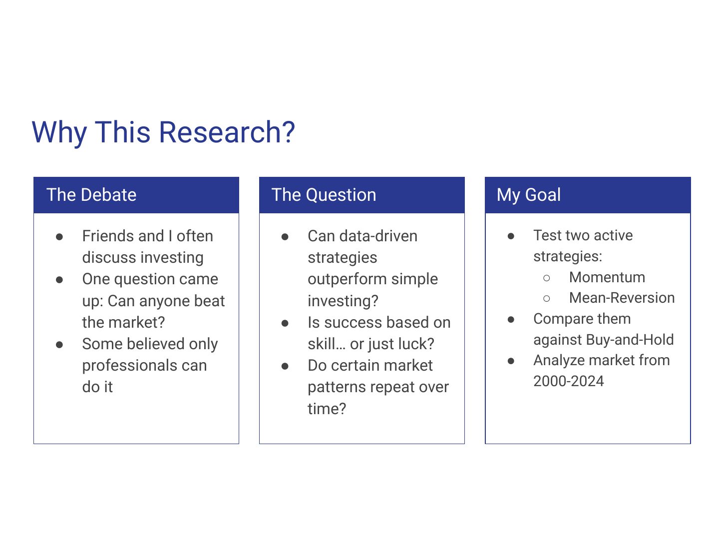 Do Momentum and Mean-Reversion Strategies Beat the Market? — slide 2